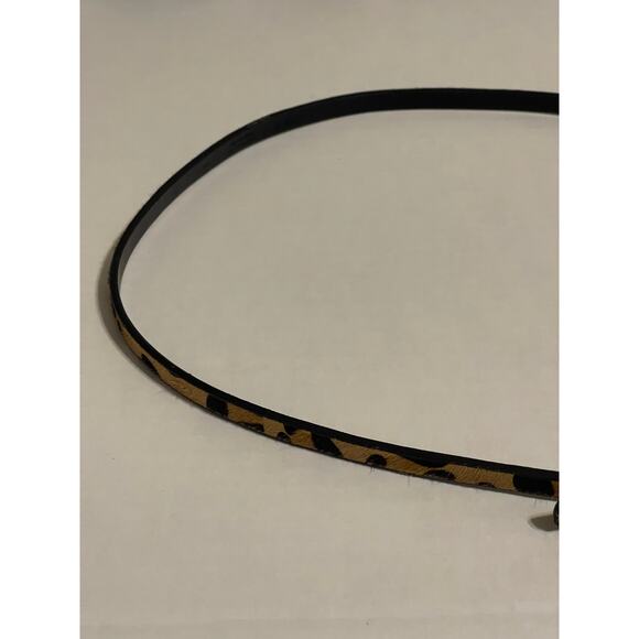 J. Crew Factory Italian Calf Hair thin Belt Small Animal Print Genuine Leather - Picture 3 of 12